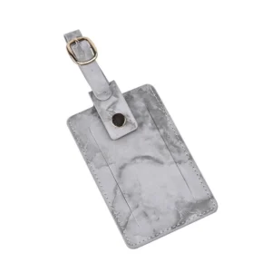 PU Leather Luggage Tag Name ID Grey